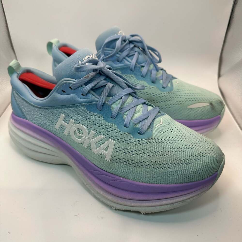 Hoka Bondi 8 Womens Size 9B Running Shoes Airy Blue Sunlit Ocean Sneakers